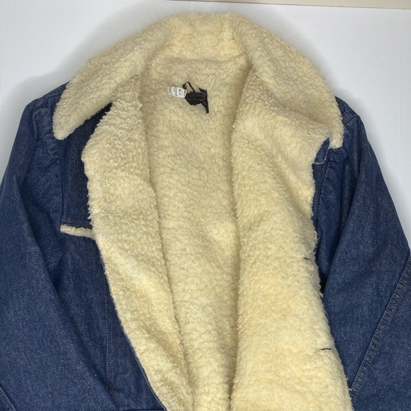 Vintage Sears Roebuck Heavy Sherpa Denim 70’s Chore Jacket Sz 46 - Picture 7 of 14